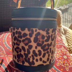 Animal print bucket crossbody